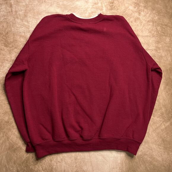 Vintage 90s Sunburst Floral Rhinestone Crewneck Sweatshirt Burgundy Cottagecore - Picture 3 of 9